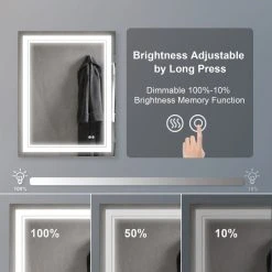 Wellfor Frameless LED Lighted Dimmable Bathroom Vanity Mirror With Defogger, 28"x36" 22 Wellfor Frameless LED Lighted Dimmable Bathroom Vanity Mirror With Defogger, 28"x36" -Laural Home Shop ce8128eb02f4d9be 7356 w800 h800 b0 p0