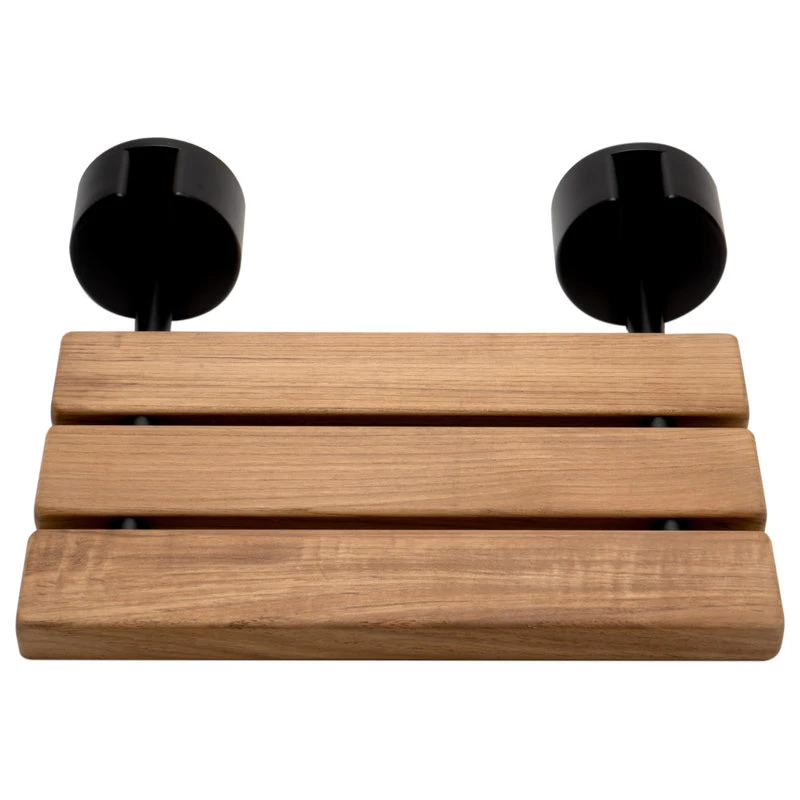 Alfi Trade Inc Alfi Brand Black Matte 16" Wide Foldable Teak Shower Seat With Round Hardware 7 Alfi Trade Inc Alfi Brand Black Matte 16" Wide Foldable Teak Shower Seat With Round Hardware - Image 5