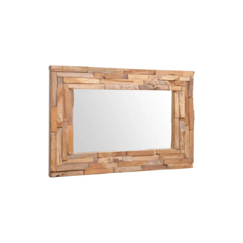 Vida XL International B.V. VidaXL Decorative Mirror Handmade Teak 35.4" Rectangular Wall Hall Ornament 7 Vida XL International B.V. VidaXL Decorative Mirror Handmade Teak 35.4" Rectangular Wall Hall Ornament - Image 5