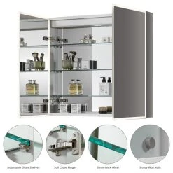 Altair Carsoli 36" Clear Glass Surface-Mount/Recessed LED Mirror Medicine Cabinet -Laural Home Shop cf41e0bd02c4e870 8082 w800 h800 b1 p0