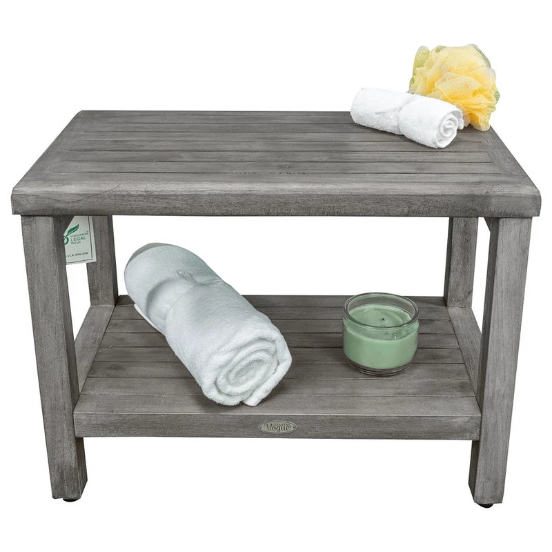 DecoTeak CoastalVogue Eleganto 24" Wide ShowerBench GR115, Gray 13 DecoTeak CoastalVogue Eleganto 24" Wide ShowerBench GR115, Gray - Image 11