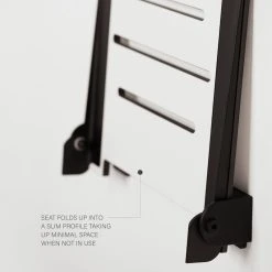 Seachrome Corporation Seachrome SlimLine Folding Wall Mount Shower Seat, White With Matte Black -Laural Home Shop cfd18ffb011ea9d1 4671 w800 h800 b0 p0