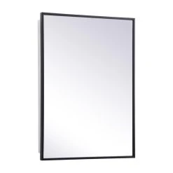 Elegant Furniture & Lighting Metal Mirror Medicine Cabinet 20"x28", Black Finish -Laural Home Shop cff1dc320ec5b04c 7261 w800 h800 b1 p0