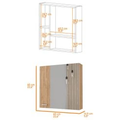 FM FURNITURE Aria Mirrored Medicine Cabinet Pine -Laural Home Shop d011b40303650d4e 7907 w800 h800 b1 p0