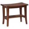 Hillsdale Furniture Preston Walnut Acacia Wood Shower Stool