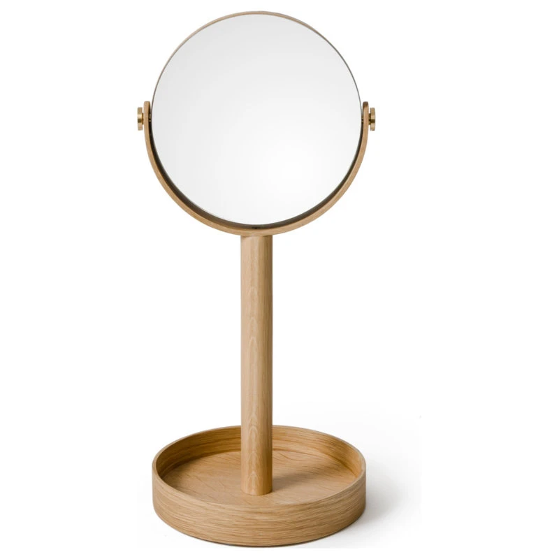 Coppice Natural Oak Double Face Mirror With Storage Tray | Wireworks Close-up 3 Coppice Natural Oak Double Face Mirror With Storage Tray | Wireworks Close-up