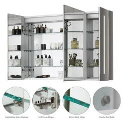 Altair Catola Frameless Surface-Mount/Recessed LED Lighted Bathroom Medicine Cabinet, 4 26 Altair Catola Frameless Surface-Mount/Recessed LED Lighted Bathroom Medicine Cabinet, 4 -Laural Home Shop d061308c02c4e437 8076 w800 h800 b1 p0