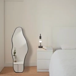 Mirrorize Canada Black Long Asymmetrical/Irregular Wall Mirror, 12"x32" -Laural Home Shop d061b80f03d565f9 3172 w800 h800 b0 p0