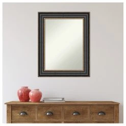 Amanti Art Thomas Black Bronze Non-Beveled Bathroom Wall Mirror - 23.75 X 29.75 In. -Laural Home Shop d071e8ad02bddde7 6143 w800 h800 b1 p0