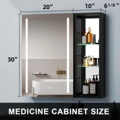 Jims Maison 30" Aluminum Surface Mount Medicine Cabinet With Mirror And Exterior Shelves, L 27 Jims Maison 30" Aluminum Surface Mount Medicine Cabinet With Mirror And Exterior Shelves, L -Laural Home Shop d0a12781037c44ec 7383 w800 h800 b0 p0