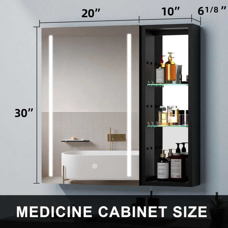 Jims Maison 30" Aluminum Surface Mount Medicine Cabinet With Mirror And Exterior Shelves, L 15 Jims Maison 30" Aluminum Surface Mount Medicine Cabinet With Mirror And Exterior Shelves, L - Image 13
