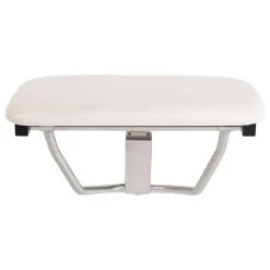 Grab Bar Specialists Rectangular Folding Shower Seat, Padded White, 26 Inch, Wall Mount