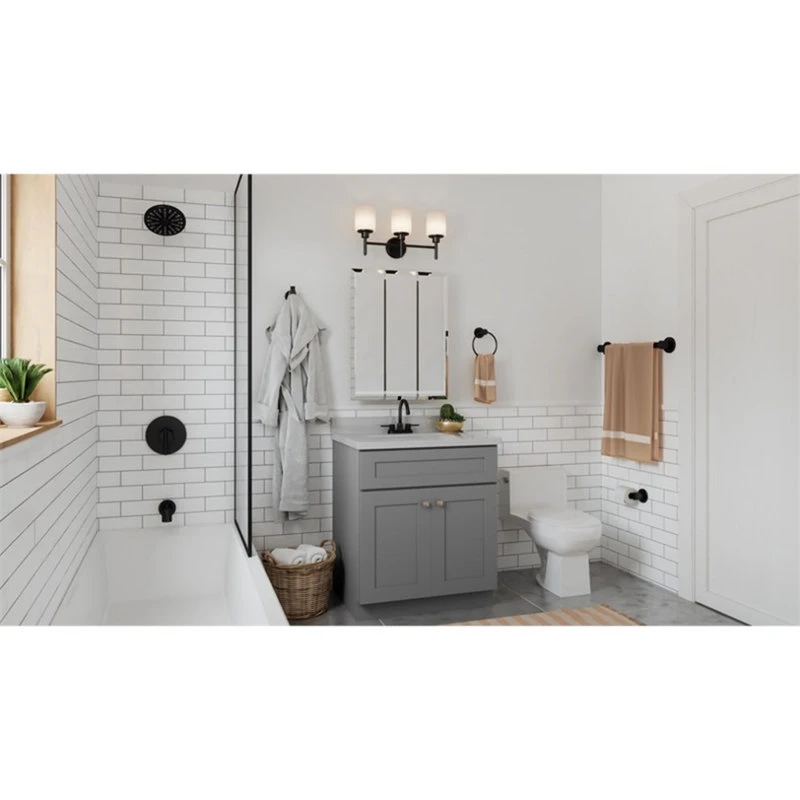 Design House Cyprus 24-Inch Wood Medicine Cabinet Mirror In White 7 Design House Cyprus 24-Inch Wood Medicine Cabinet Mirror In White - Image 5