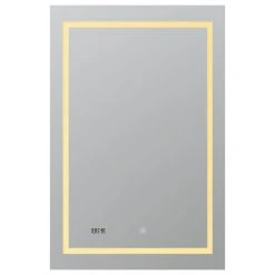 AQUADOM Daytona LED Lighted Bathroom Fog Free Dimmable Mirror 24"x36"x1" -Laural Home Shop d101c6070218f199 2362 w800 h800 b1 p0