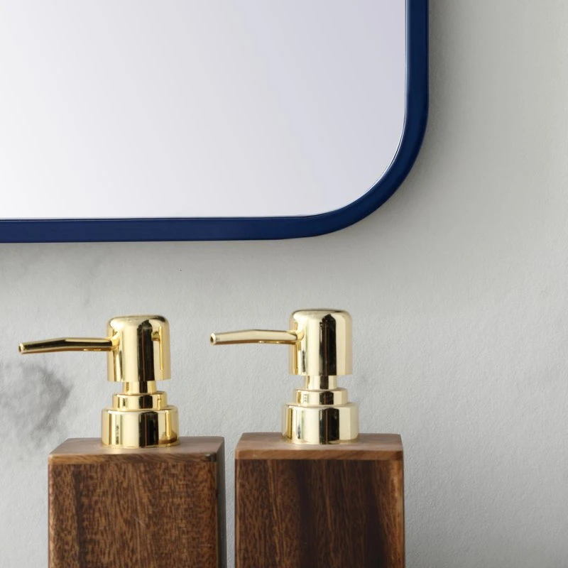 Elegant Furniture & Lighting Ellis Soft Corner Metal Rectangular Mirror, Blue, 27"x36" 6 Elegant Furniture & Lighting Ellis Soft Corner Metal Rectangular Mirror, Blue, 27"x36" - Image 4