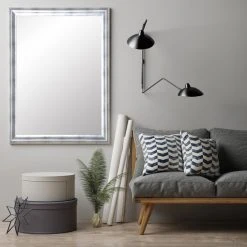 BrandtWorks Modern Brushed Silver Accent Mirror -Laural Home Shop d141121e0f04a1df 3319 w800 h800 b0 p0