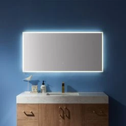 Vinnova Rectangle Illuminated Bathroom/Vanity Wall Mirror, 48 Inch