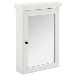 Crosley Seaside Mirrored Wall Cabinet Distressed White