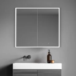 Altair Carsoli 36" Clear Glass Surface-Mount/Recessed LED Mirror Medicine Cabinet -Laural Home Shop d1c1d55e02c4e870 8082 w800 h800 b0 p0