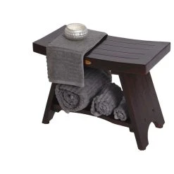 DecoTeak Serenity 24" Eastern Style Teak Shower Bench With Shelf -Laural Home Shop d1e1c8380a2ed376 8230 w800 h800 b1 p0