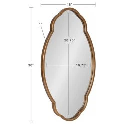 Uniek Magritte Scalloped Oval Wall Mirror, Gold 18x30 -Laural Home Shop d1f17041016f032a 4998 w800 h800 b1 p0