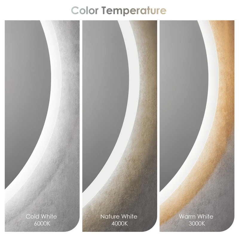 Altair Dimora Round Frameless Modern Bathroom/Vanity LED Lighted Wall Mirror, 24" 4 Altair Dimora Round Frameless Modern Bathroom/Vanity LED Lighted Wall Mirror, 24" - Image 2