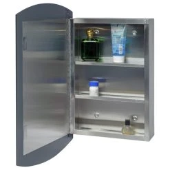 Renovators Supply Manufacturing 24" Stainless Steel Wall Mount Medicine Cabinet Shelf With Mirror Door -Laural Home Shop d25191c80b58c4b9 0058 w800 h800 b1 p0