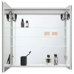 AQUADOM Royal Basic Bathroom Led Lighted Medicine Cabinet 30"x30"x5" -Laural Home Shop d2b182630d3454d3 9975 w800 h800 b1 p0