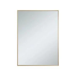 Elegant Furniture & Lighting Home Living Metal Frame Rectangle Mirror 30", Brass