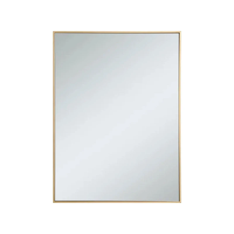 Elegant Furniture & Lighting Home Living Metal Frame Rectangle Mirror 30", Brass 3 Elegant Furniture & Lighting Home Living Metal Frame Rectangle Mirror 30", Brass
