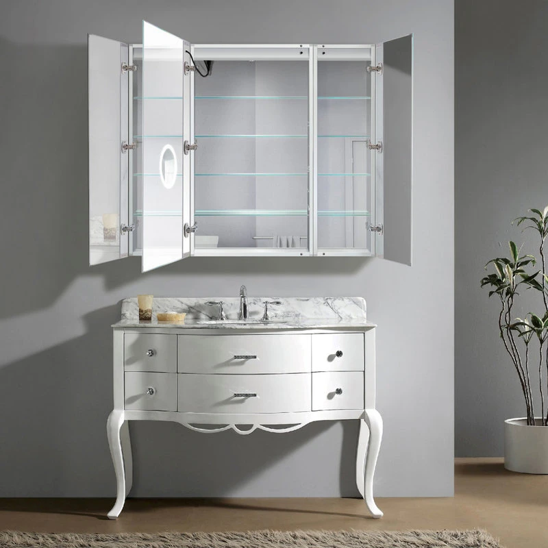 Krugg Reflections USA 48x42 Recessed Or Surface Mount Medicine Cabinet 12 Shelves, LED, Llr 7 Krugg Reflections USA 48x42 Recessed Or Surface Mount Medicine Cabinet 12 Shelves, LED, Llr - Image 5