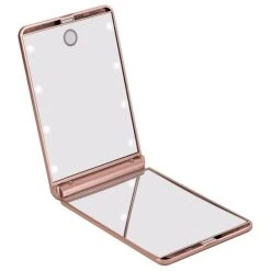 Impressions Vanity Company TouchUp Dimmable LED Compact Mirror, Rose Gold