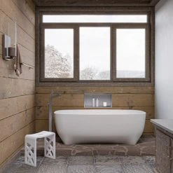 Alfi Trade Inc Alfi Brand Designer White Matte Solid Surface Resin Bathroom/Shower Stool -Laural Home Shop d35165e4017b2cc2 6570 w800 h800 b0 p0