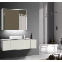 Lighted Impressions Vienna 32"x28" Surface-Mount LED Mirror Medicine Cabinet -Laural Home Shop d361aa220a6f56f0 0234 w800 h800 b0 p0