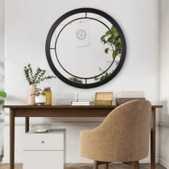 Uniek Audubon Round Framed Wall Mirror, Black, 28 Diameter 10 Uniek Audubon Round Framed Wall Mirror, Black, 28 Diameter -Laural Home Shop d3816eb10fe94fe4 4982 w800 h800 b0 p0
