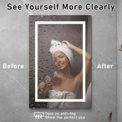 Modland Recessed Or Surface Mount Frameless Medicine Cabinet W/ LED Light & 2 Mirrors, Right Door -Laural Home Shop d3816f00031968cd 4077 w800 h800 b0 p0