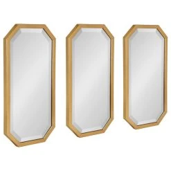 Uniek Laverty Octagon Accent Mirror Set, Gold 3 Piece