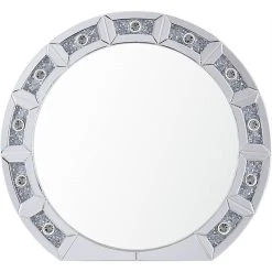 Acme Furniture ACME Noralie Glass Wall Round Decor Mirror In Mirrored And Faux Diamonds 7 Acme Furniture ACME Noralie Glass Wall Round Decor Mirror In Mirrored And Faux Diamonds -Laural Home Shop d451ebce00276a73 9192 w800 h800 b1 p0