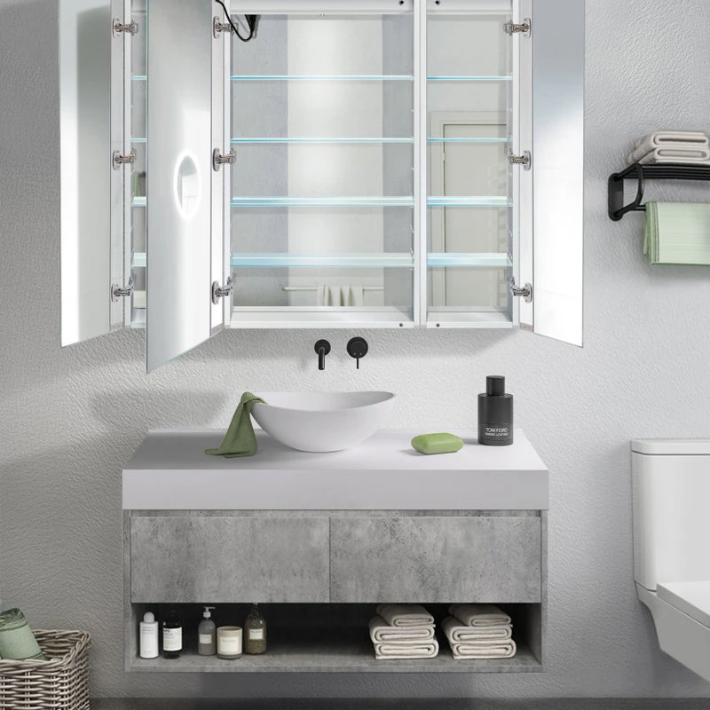 Krugg Reflections USA 48x42 Recessed Or Surface Mount Medicine Cabinet 12 Shelves, LED, Llr 6 Krugg Reflections USA 48x42 Recessed Or Surface Mount Medicine Cabinet 12 Shelves, LED, Llr - Image 4