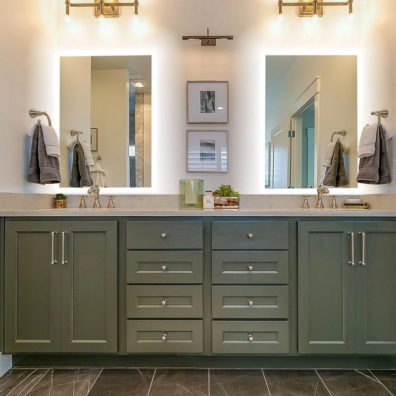 Seura Halo LED Dimmable Lighted Bathroom Vanity Mirror, 3000K, 24wx36h 7 Seura Halo LED Dimmable Lighted Bathroom Vanity Mirror, 3000K, 24wx36h - Image 5