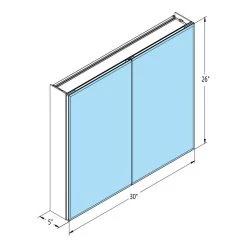 Aosmay 30 In W LED Double Mirrored Doors Medicine Cabinet -Laural Home Shop d491dfd902981d65 7829 w800 h800 b1 p0