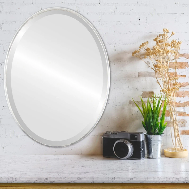 OVALCREST By The Oval And Round Mirror Store Medina Framed Oval Mirror, Silver Leaf Brown, 13"x17" 4 OVALCREST By The Oval And Round Mirror Store Medina Framed Oval Mirror, Silver Leaf Brown, 13"x17" - Image 2