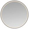 Vinnova Horizontal Round LED Wall Mount Bathroom Vanity Mirror Black Frame, 36 Inch