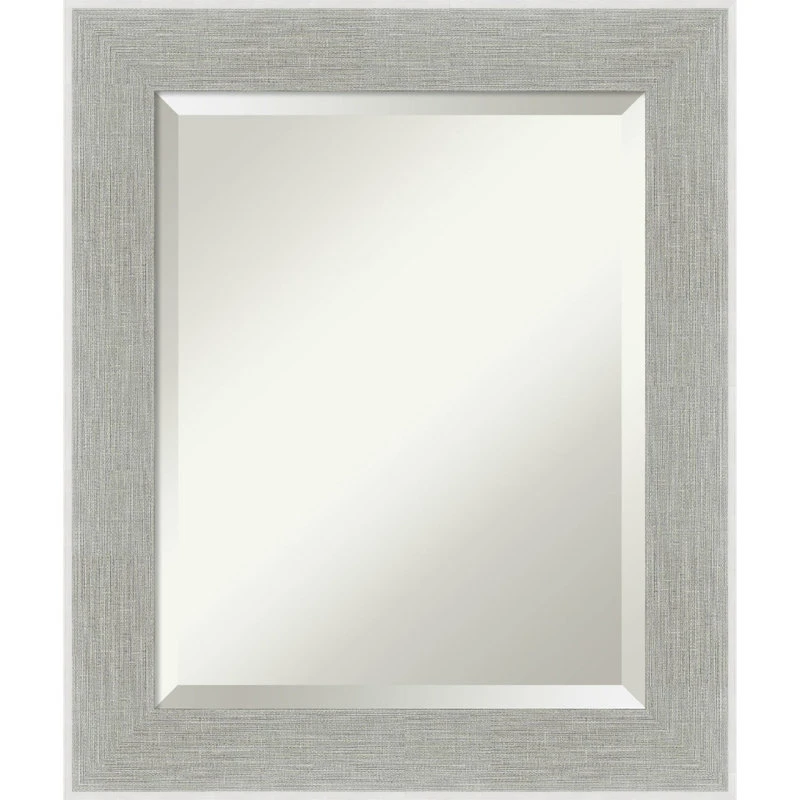 Amanti Art Glam Linen Grey Beveled Bathroom Wall Mirror - 21 X 25 In. 3 Amanti Art Glam Linen Grey Beveled Bathroom Wall Mirror - 21 X 25 In.