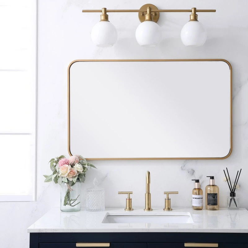 Elegant Furniture & Lighting Elegant Decor MR802236BR Soft Corner Metal Rectangular Mirror, 22"x36" 4 Elegant Furniture & Lighting Elegant Decor MR802236BR Soft Corner Metal Rectangular Mirror, 22"x36" - Image 2