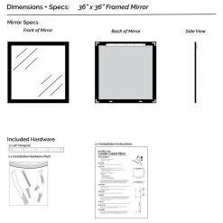 FrameMyMirror Huntington Framed Wall Mirror, White, 36"x36" -Laural Home Shop d5511a6103ebb4ff 1969 w800 h800 b1 p0