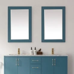 Altair Sutton Rectangular Bathroom Wood Framed Wall Mirror, Royal Green, 24" -Laural Home Shop d551ac350244a34a 5450 w800 h800 b0 p0