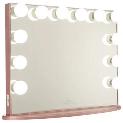Impressions Vanity Company Hollywood Glow Plus Vanity Mirror, Rose Gold, Frosted Bulbs, Non-Bluetooth