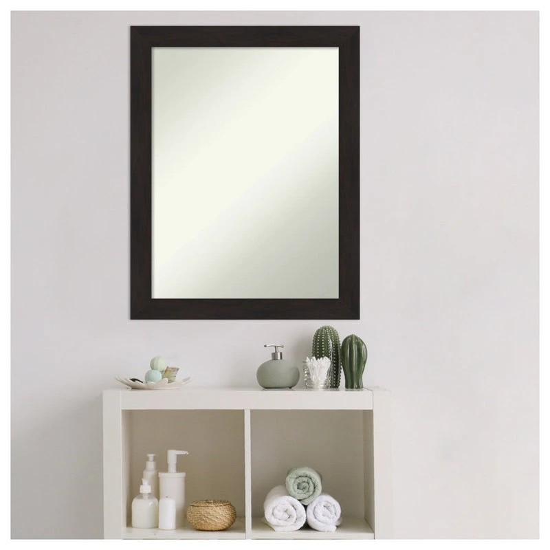 Amanti Art Furniture Espresso Narrow Non-Beveled Bathroom Wall Mirror - 21.5 X 27.5 In. 10 Amanti Art Furniture Espresso Narrow Non-Beveled Bathroom Wall Mirror - 21.5 X 27.5 In. - Image 8