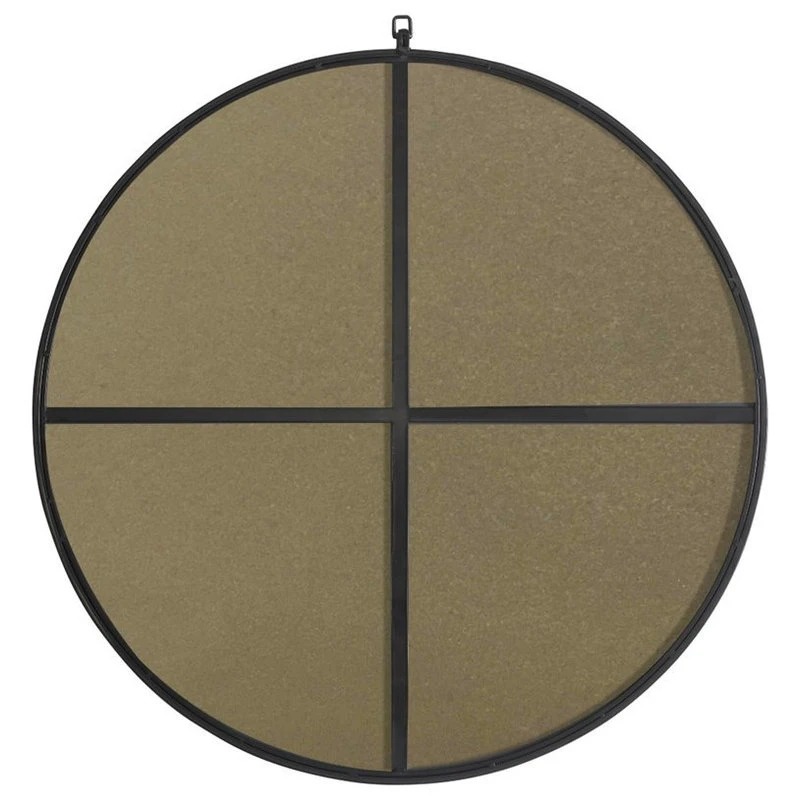 Elegant Furniture & Lighting Elegant Decor Rowan 36" Round Metal Frame Hooked Mirror In Black 6 Elegant Furniture & Lighting Elegant Decor Rowan 36" Round Metal Frame Hooked Mirror In Black - Image 4